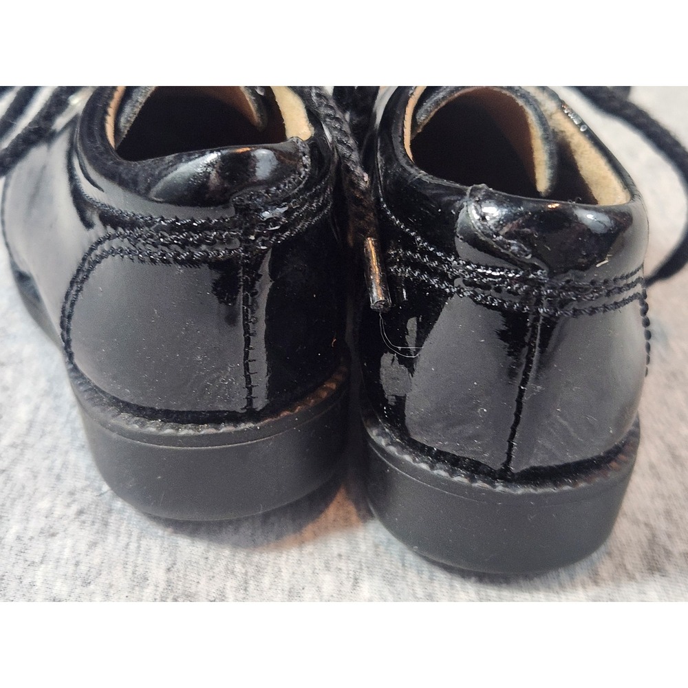 Brakkies Patent Leather Oxford Shoes Kids EU 22 Black Formal Lace Up Lug Sole - Picture 5 of 10